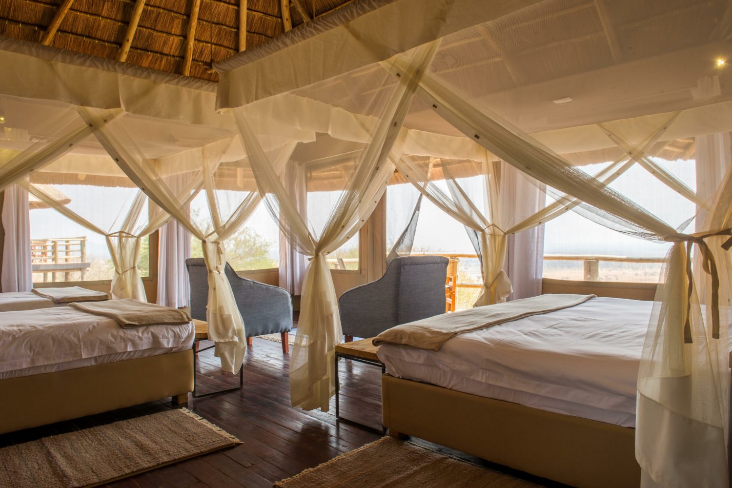 Kati Kati Tented Camp nestled on the open plains of Tanzania’s Serengeti National Park.